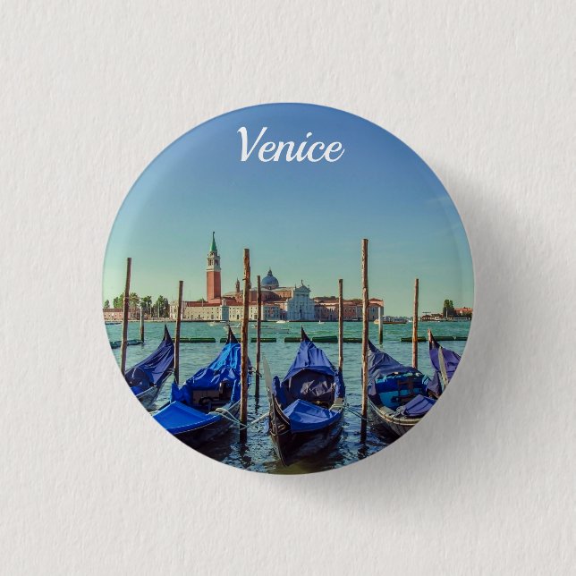 Gondolas i Venedig, Italien Knapp (Framsida)