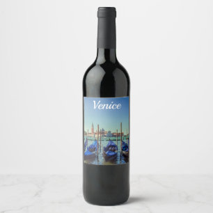 Gondolas i Venedig, Italien Vinflaska Etikett