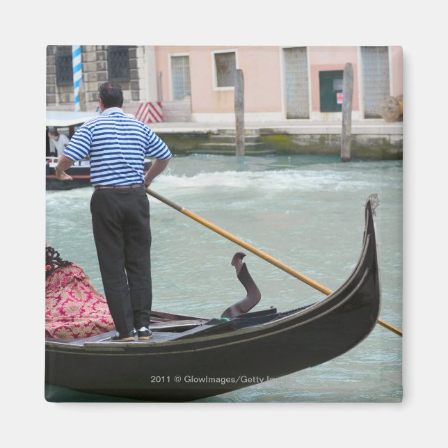 Gondolas i Venedigkanalen Magnet (Framsidan)