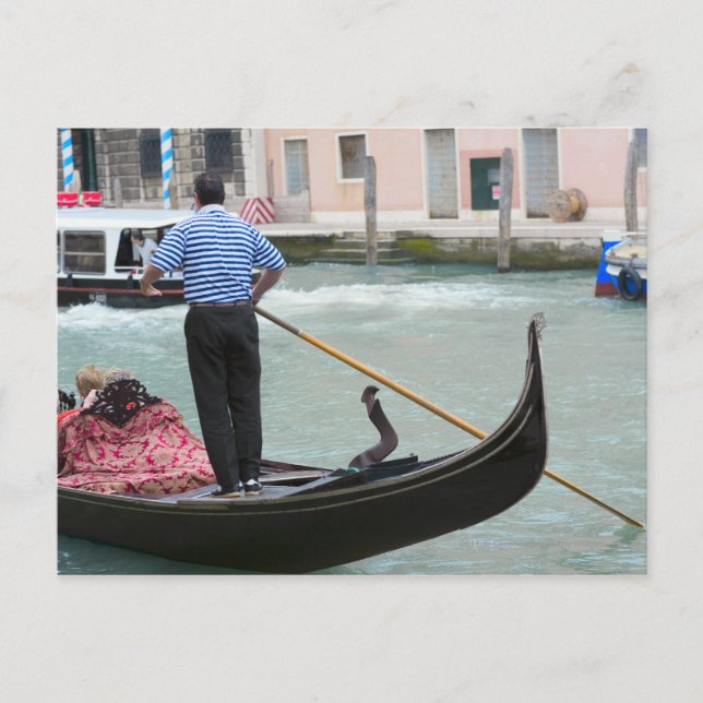 Gondolas i Venedigkanalen Vykort (Framsida)