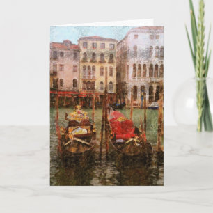"GONDOLAS IN VENICE" (manip för att se antika ut) Kort