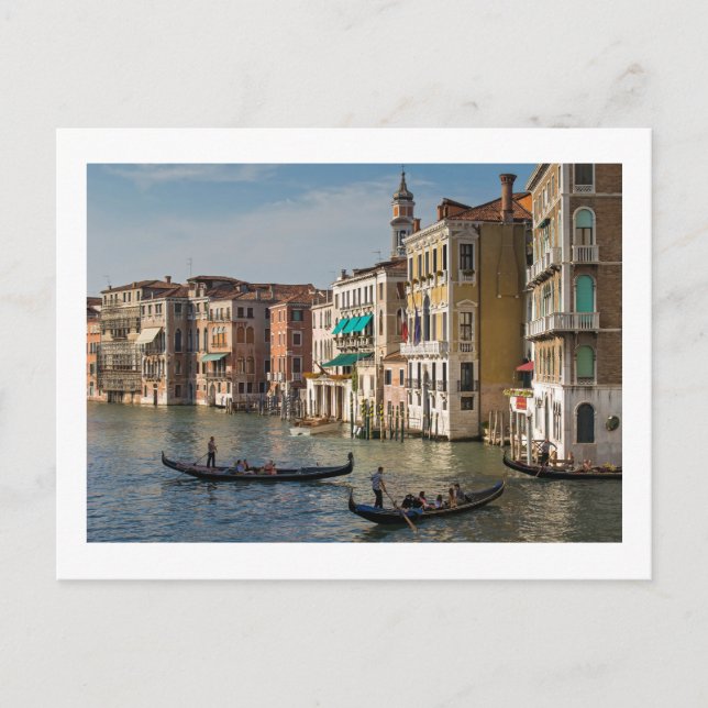 Gondolas och Palaces, Grand Canal, Venedig, Italie Vykort (Framsida)