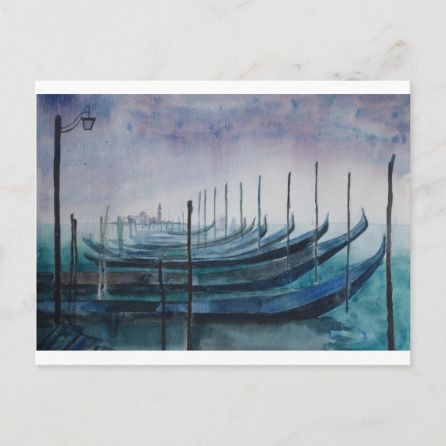 Gondolas of Venice Vykort (Framsida)