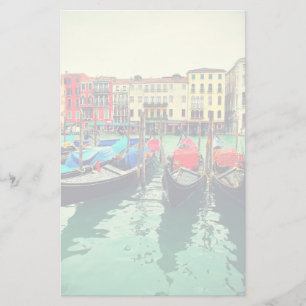 Gondolas på Grand Canal, Venedig, Italien. Retro Brevpapper