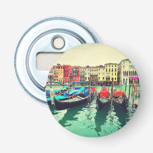 Gondolas på Grand Canal, Venedig, Italien. Retro Flasköppnare