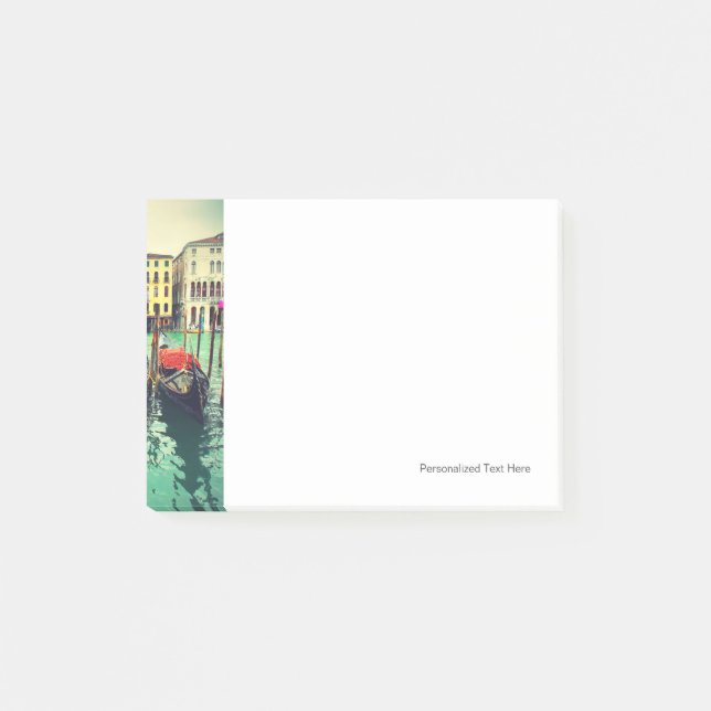 Gondolas på Grand Canal, Venedig, Italien. Retro Post-it Block (Framsida)