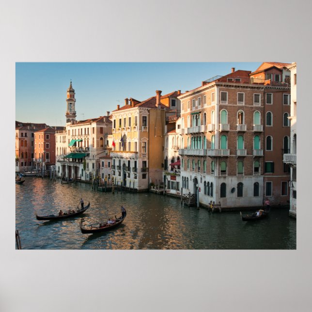 Gondolas på Italien för kanal Venedig Poster (Framsidan)