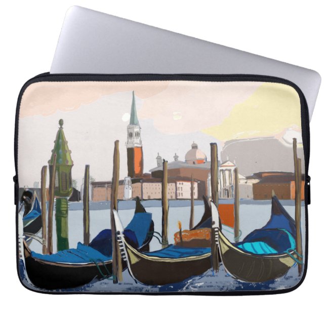 Gondolas Teherat av Saint Marks Square Venedig Laptop Fodral (Framsidan)