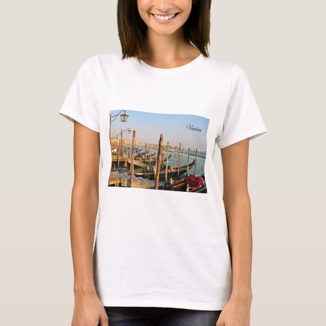 Gondolas, Venedig, Italien, fotografi, T-shirt (Framsida)