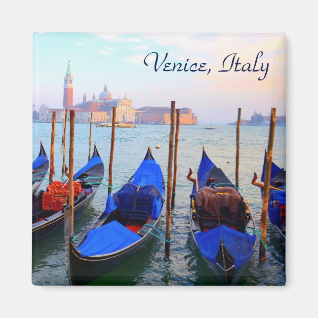 Gondolas vid Giudecca-kanalen - Venedig, Italien Magnet (Framsidan)