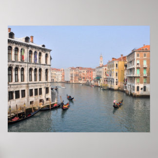 Gondolas vid storkanalen i Venedig, Italien Poster