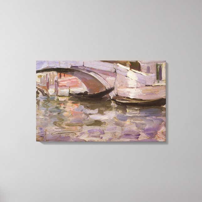 Gondoler av John Singer Sargent, Impressionistisk  Canvastryck (Framsida)