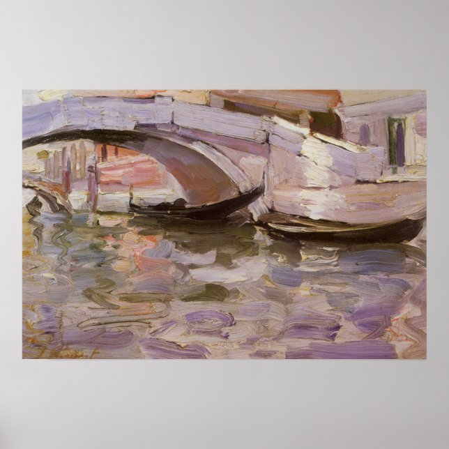 Gondoler av John Singer Sargent, Impressionistisk  Poster (Framsidan)