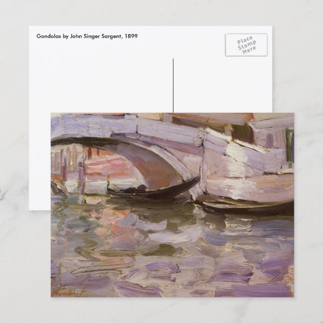 Gondoler av John Singer Sargent, Impressionistisk  Vykort (Fram/baksida)