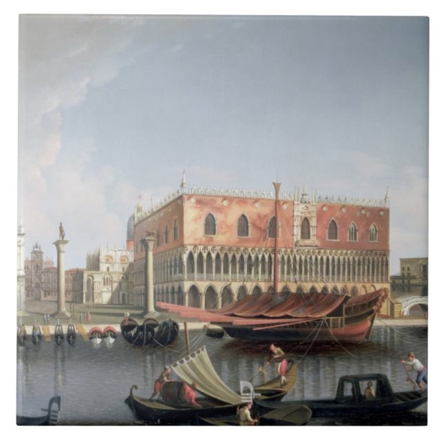 Gondoler, för St. markerar, kvadrerar, Venedig Kakelplatta (Framsidan)
