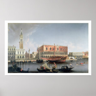 Gondoler, för St. markerar, kvadrerar, Venedig Poster