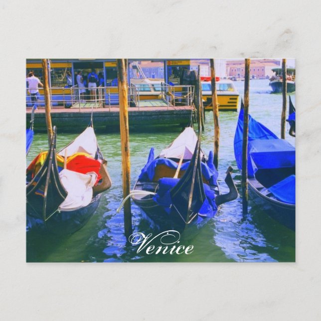 Gondoler för vykort för Venedig italienvykort (Framsida)