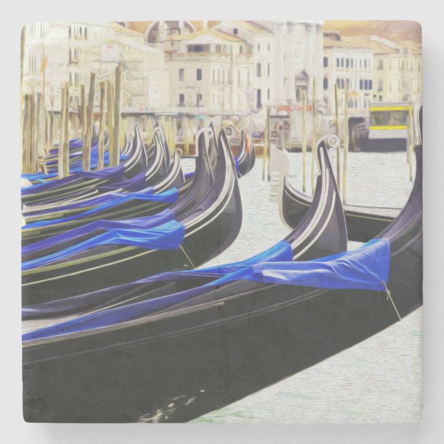 Gondoler i Venedig, Italien Stenkoare Stenunderlägg (Framsidan)