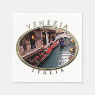 Gondoler på en Venetian kanal Pappersservett