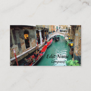 Gondoler på en Venetian kanal Visitkort