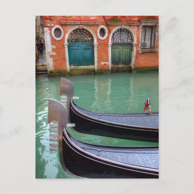 Gondoler på Stora Kanalen, Venedig Vykort (Framsida)