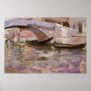 Gondoler vid Sargent, vintageVictoriankonst Poster