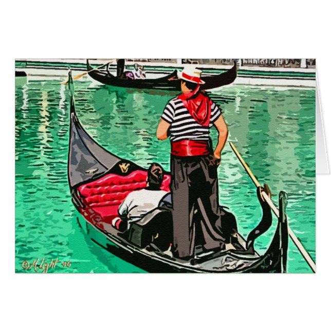 Gondolier Hälsningskort (Framsidan Horizontal)