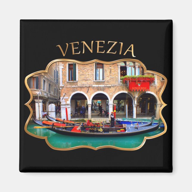 Gondolier i Cannaregio Magnet (Framsidan)