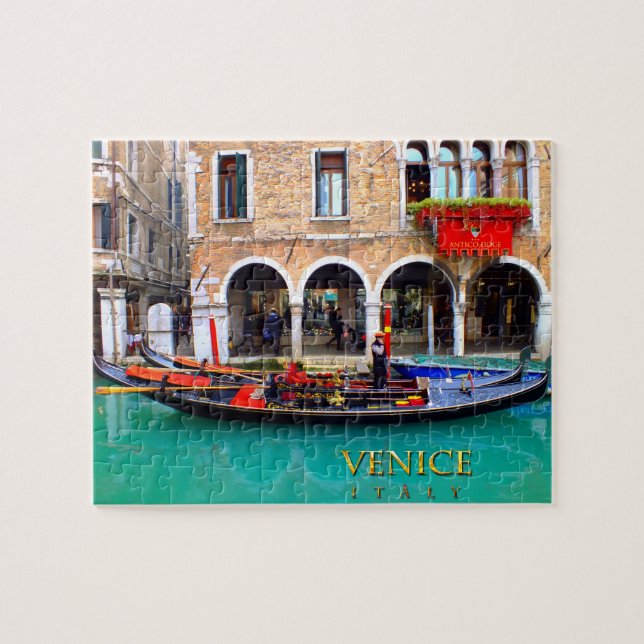 Gondolier i Cannaregio Pussel (Horisontell)