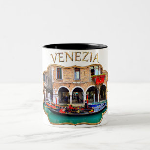 Gondolier i Cannaregio Två-Tonad Mugg