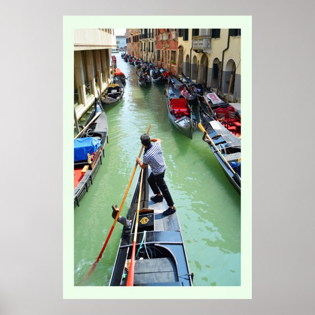 Gondolier i Venedig Poster (Framsidan)