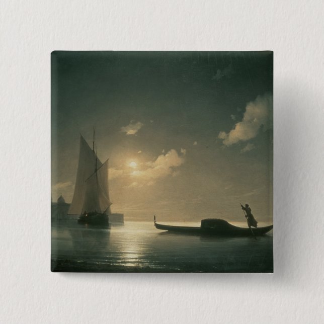 Gondolier på havet vid natten, 1843 knapp (Framsida)