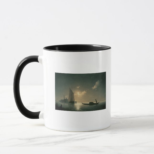 Gondolier på havet vid natten, 1843 mugg (Vänster)