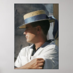 Gondolier Venedig, italien Poster