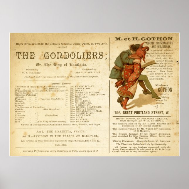 Gondoliers Cast Poster (Framsidan)