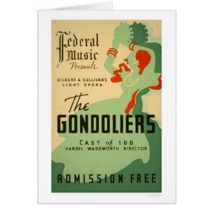 Gondoliersopera 1937 WPA Hälsningskort