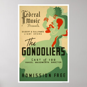 Gondoliersopera 1937 WPA Poster
