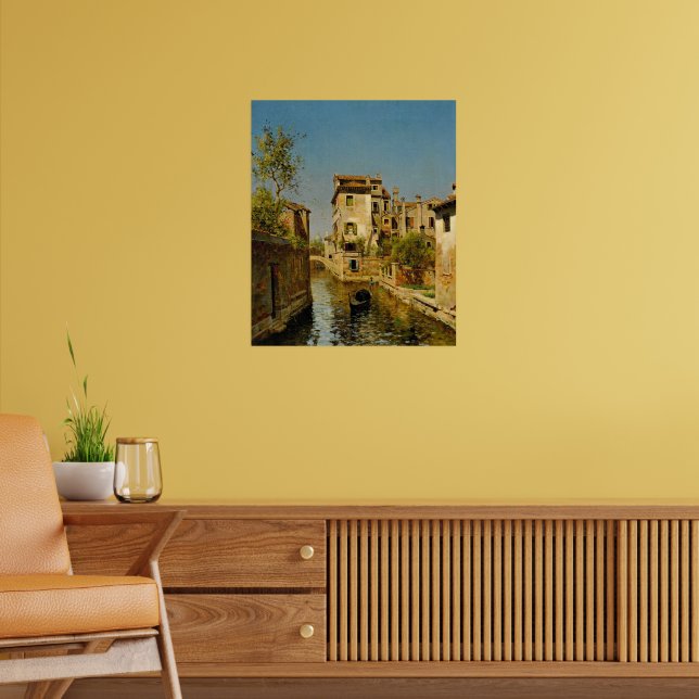 Gondoljär på en venetiansk kanal poster (Vardagsrum 2)
