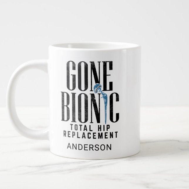 Gone Bionic Höftledsbytefirande Jumbo Mugg (Vänster)