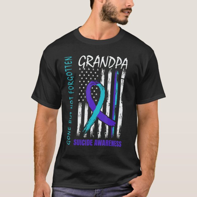 Gone But Not Forgotten Grandpa Suicide Awareness F T Shirt (Framsida)
