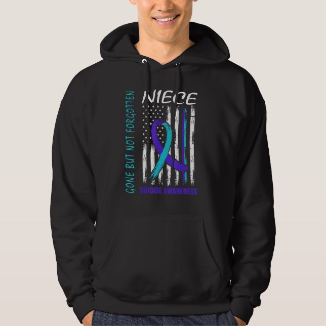 Gone But Not Forgotten Niece Suicide Awareness Fla Hoodie (Framsida)
