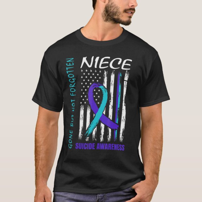 Gone But Not Forgotten Niece Suicide Awareness Fla T Shirt (Framsida)