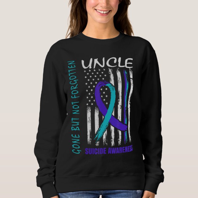Gone But Not Forgotten Uncle Suicide Awareness Fla T Shirt (Framsida)