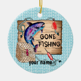 Gone Fishing anpassat namn ornament