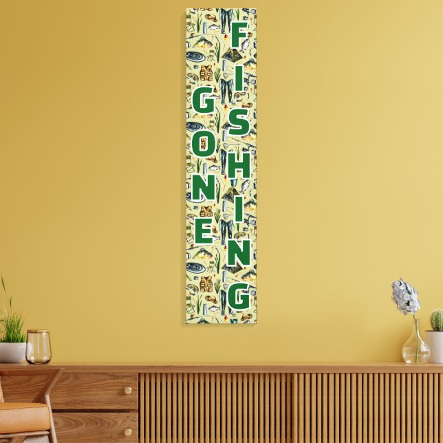 Gone Fishing Fiskeutrustning Hem Företag Canvastryck (Insitu (Vardagsrum))