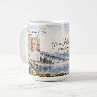 Gone Fishing Manlig Foto Begravning Minnessaker Kaffemugg