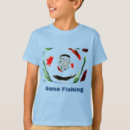 "Gone Fishing" Rolig Fisk T Shirt