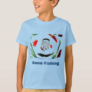 "Gone Fishing" Rolig Fisk T Shirt