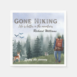 Gone Hiking Life is Better Mountains Hiker Deer Pappersservett