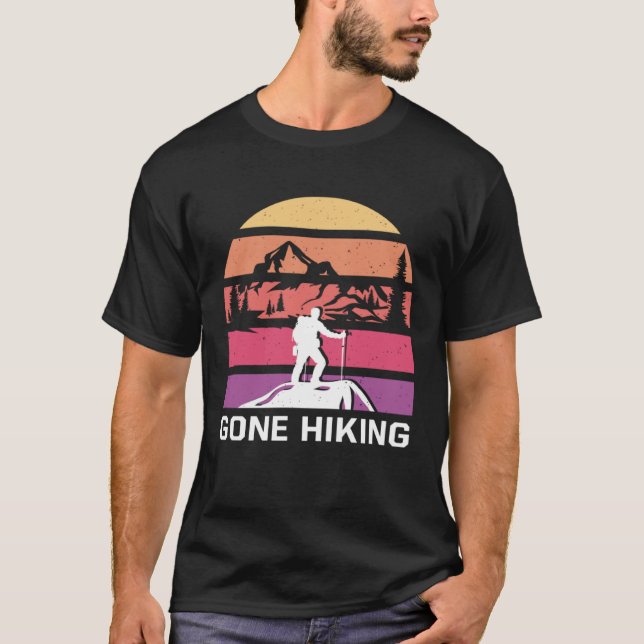 Gone Hiking Mountain Hiker Summit Trail Couple Goa T Shirt (Framsida)